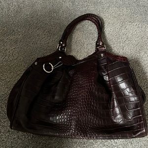 Gucci brown snake skin large bag/tote